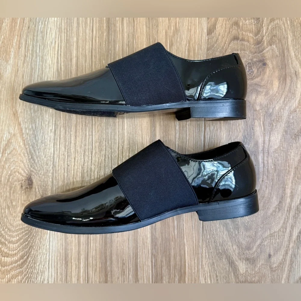 INC International Concepts Men's Kain Patent Loafers - Black, Size 7 NWOB